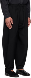 132 5. ISSEY MIYAKE Black Parallel Wrap Trousers
