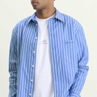 Balenciaga Men's Stripe Regular Fit Shirt in Blue/White