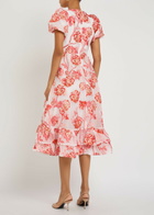 Sister Jane Willa Floral-jacquard Organza Midi Dress Pink