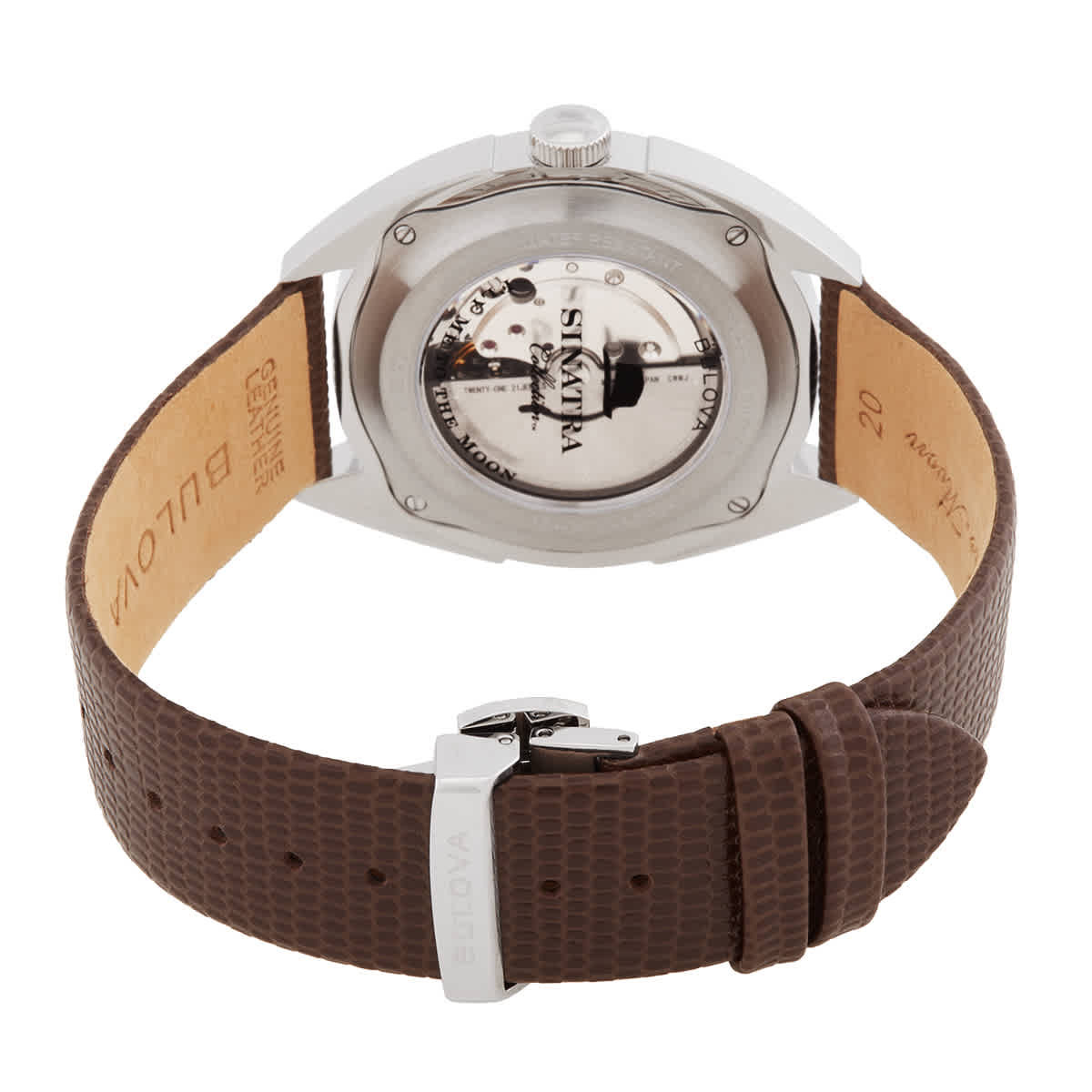 Bulova Fly Me To The Moon Automatic Crystal Silver Dial Ladies Watch 96B347