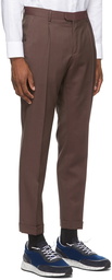 Z Zegna Brown Wool One Pleat Trousers