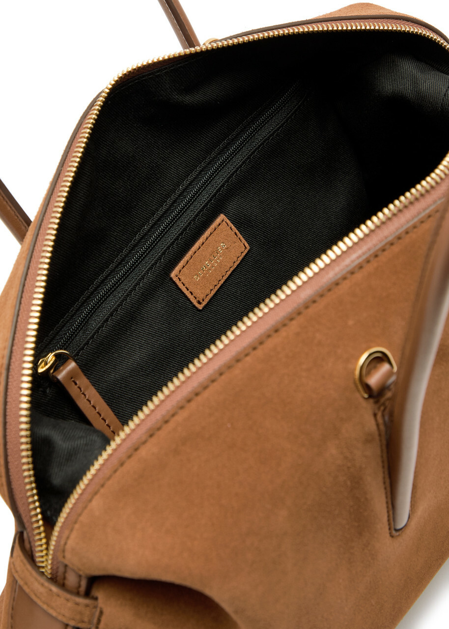 Demellier The Stockholm Midi Suede top Handle bag - Tan - One Size