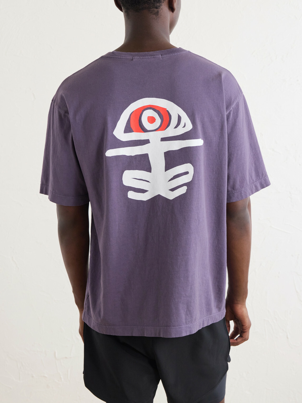 DISTRICT VISION - Printed Cotton T-shirt - Purple