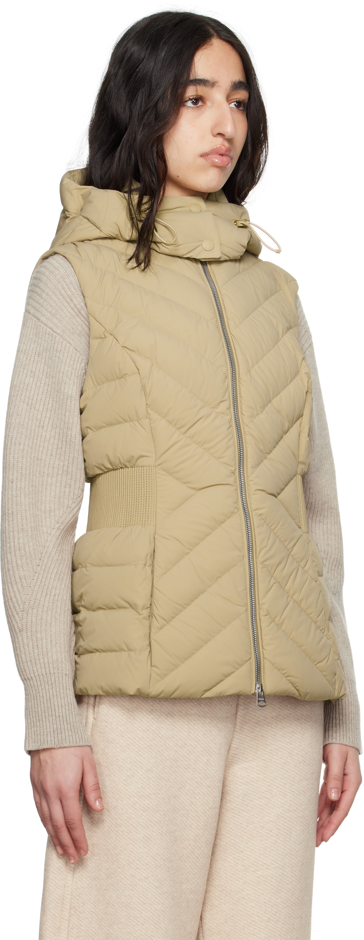 MACKAGE Beige Hoshi Hooded Light Down Vest