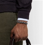 Tod's - Woven Leather and Silver-Tone Wrap Bracelet - Anthracite