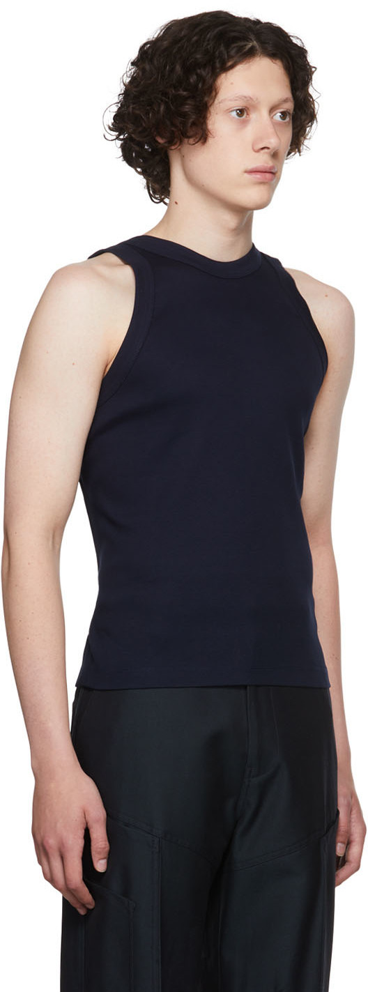 Dion Lee Navy Harness Back Tank Top