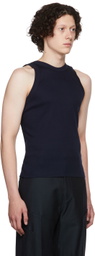 Dion Lee Navy Harness Back Tank Top