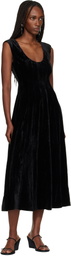GUIZIO Black Leila Velvet Midi Dress