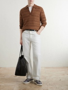 Canali - Wool and Cashmere-Blend Polo Sweater - Brown