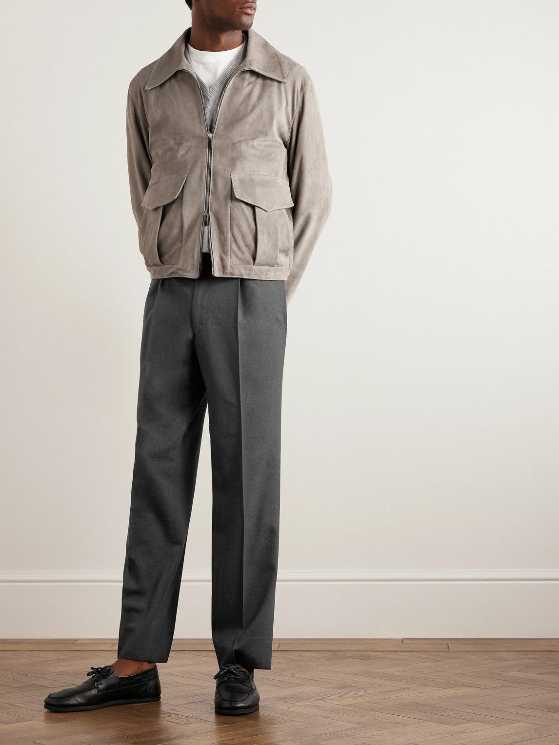 Stòffa - Tapered Pleated Wool Trousers - Gray STÒFFA