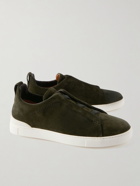 Zegna - Suede Slip-On Sneakers - Green