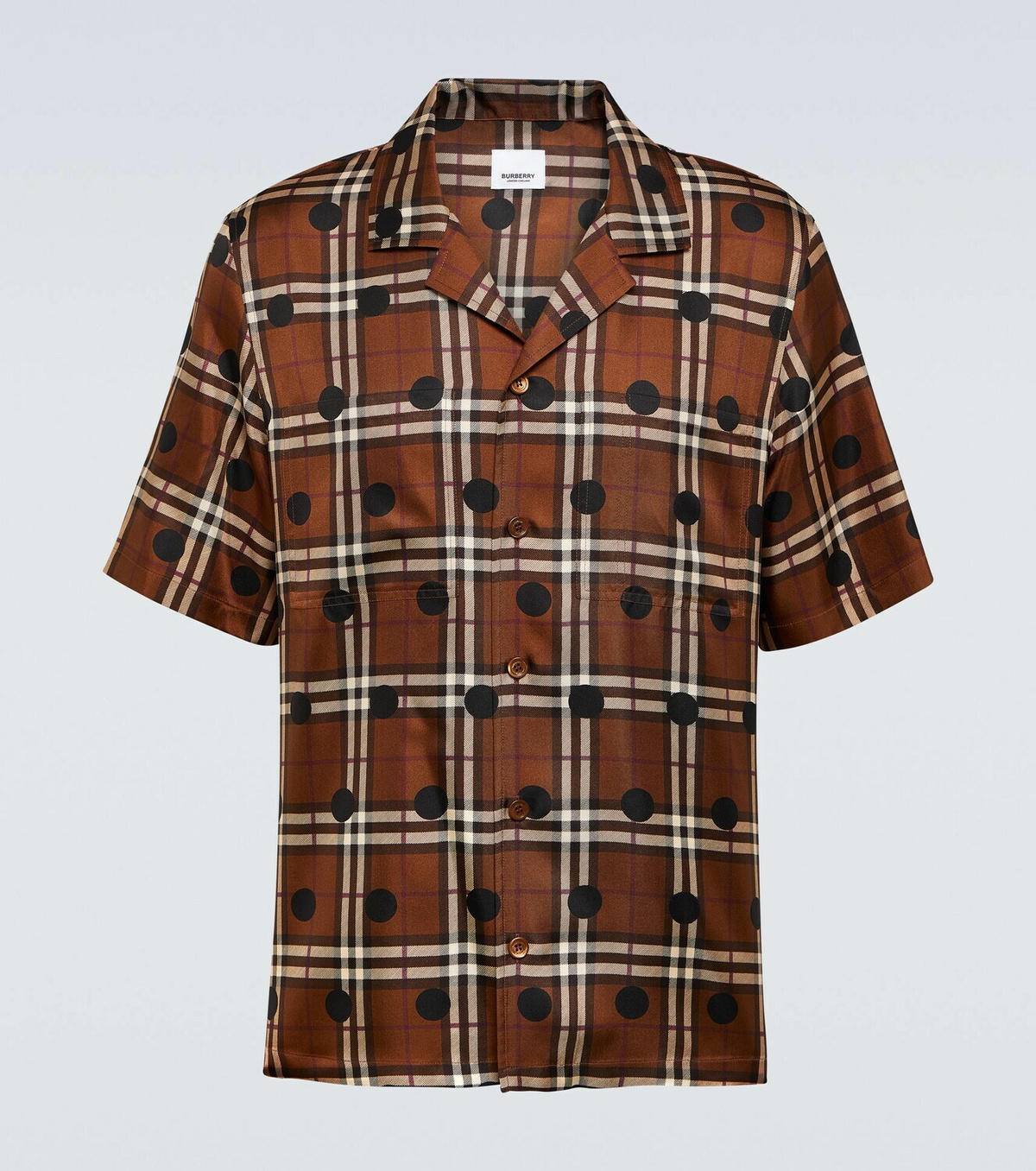 Burberry Polka-dot checked silk twill shirt