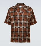 Burberry Polka-dot checked silk twill shirt