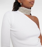 Giuseppe di Morabito Crystal-embellished wool-blend top