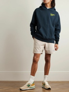 Pasadena Leisure Club - Straight-Leg Appliquéd Cotton-Jersey Drawstring Shorts - Gray