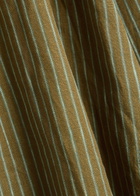 Staud Ayla Striped Linen Midi Dress Green