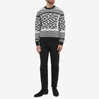 Versace Men's All Over Print Greca Crew Knit in Black/White