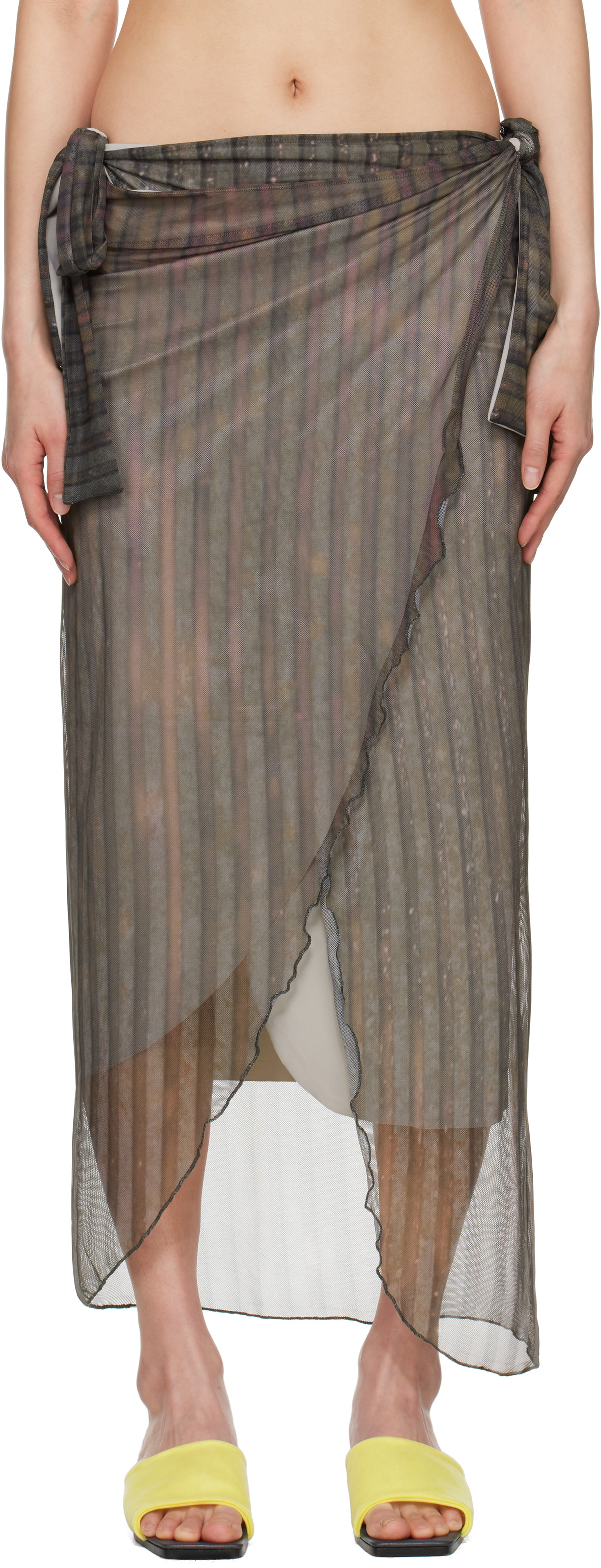 Serapis Multicolor Aub Stripes Malong Maxi Skirt