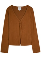 Reformation Millie V-neck Fine-knit top Brown