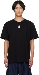McQueen Black Flocked Skull T-shirt