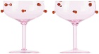 Maison Balzac Pink Pomponette Champagne Coupe Set