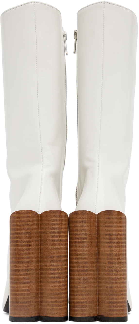 Pushbutton White Heart Boots