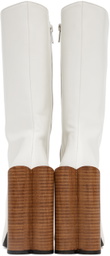 Pushbutton White Heart Boots