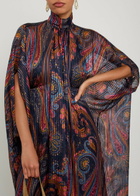 Etro Printed Gathered Silk-chiffon Midi Dress Multicoloured