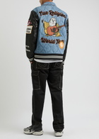 True Religion Logo-embroidered Quilted Denim Varsity Jacket Blue