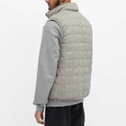 Taion Men's Reversible Fleece Down Vest in Light Grey/Beige