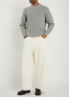 Vowels Round-neck Alpaca and Wool-blend Jumper Grey