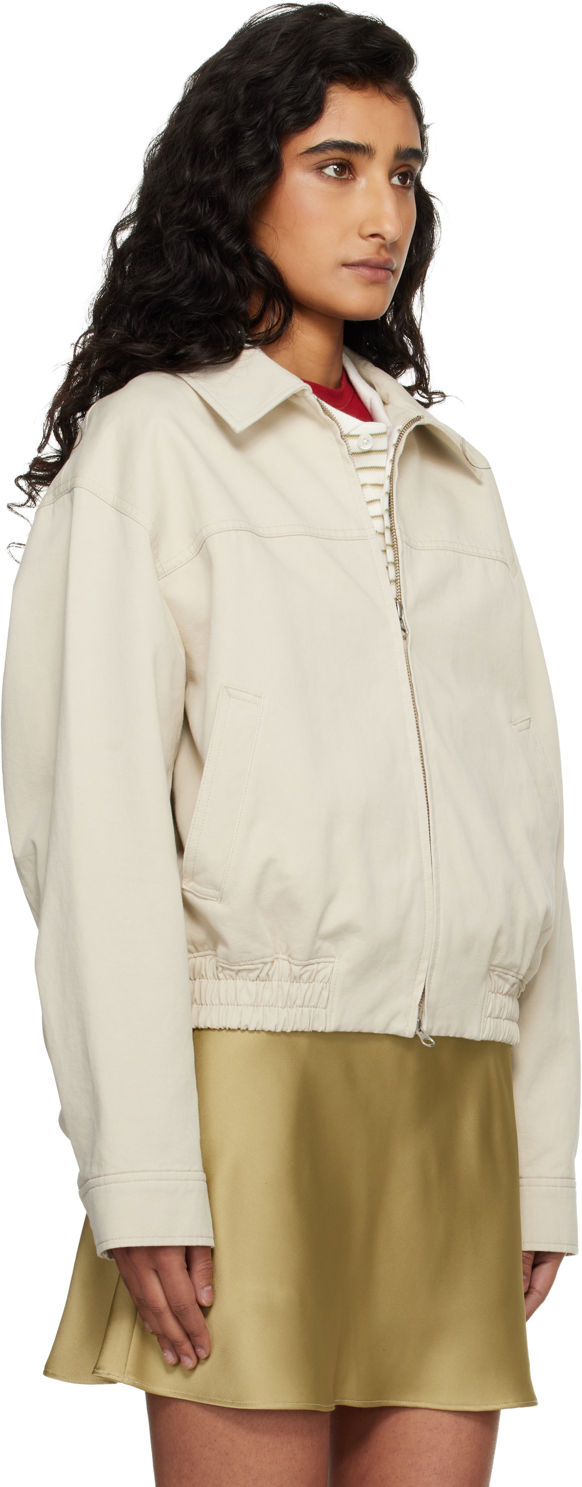 Dunst Beige Collared Blouson Jacket
