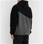 Nike - Sportswear Logo-Embroidered Two-Tone Fleece Hoodie - Black