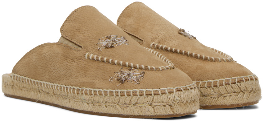 Maison Margiela Tan Embroidered Espadrilles