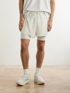 On - Post Archive Faction Zero 2-in-1 Stretch-Jersey and Mesh Running Shorts - Neutrals