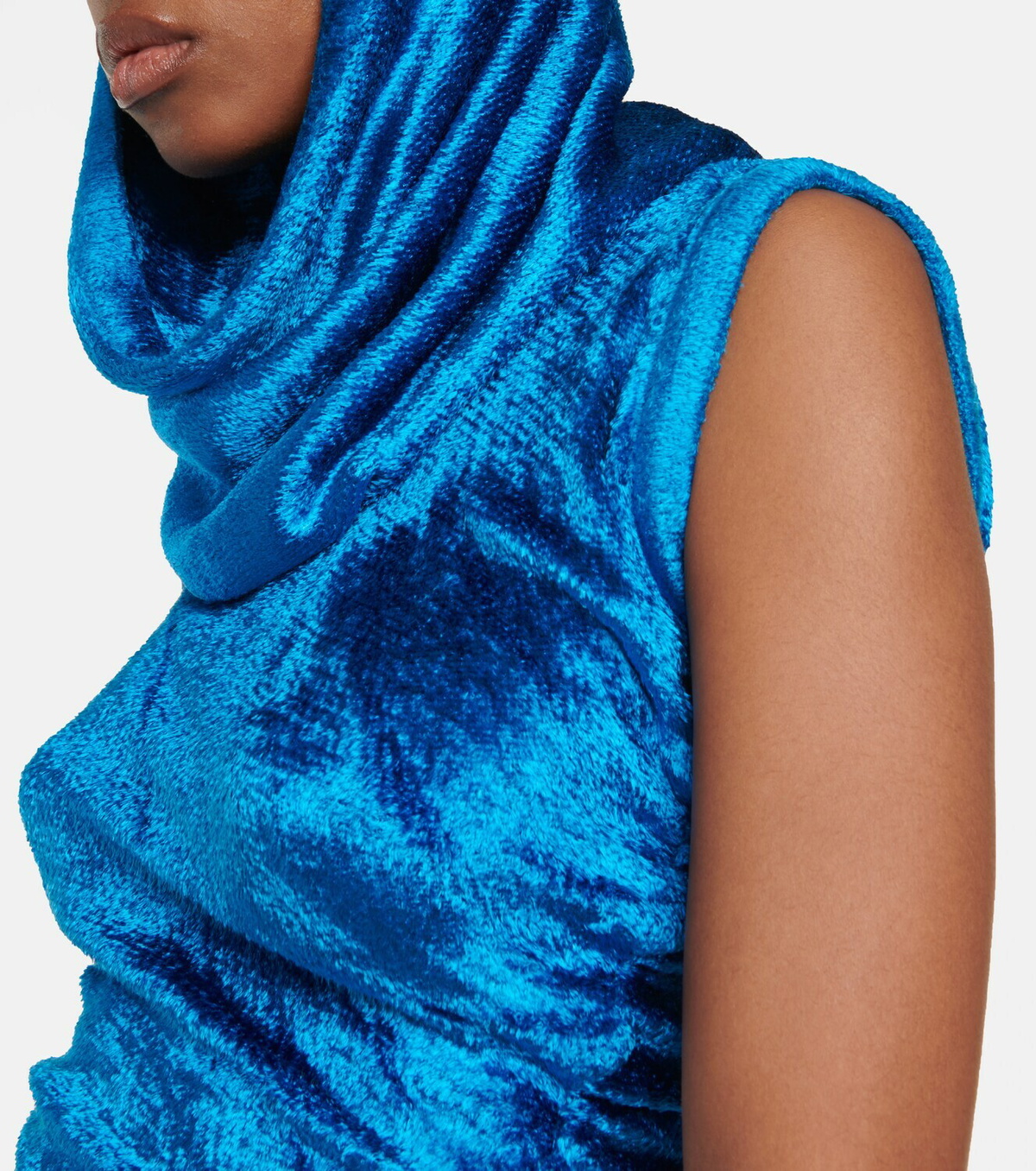 Alaa Hooded velvet minidress ALAA