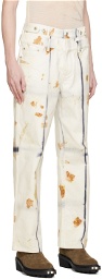 Feng Chen Wang White Plant-Dyed Jeans