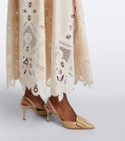 Elie Saab Belted embroidered gathered midi dress