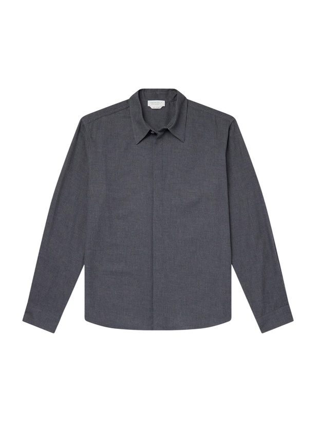 Photo: Gabriela Hearst - Abbe Cotton and Cashmere-Blend Shirt - Gray