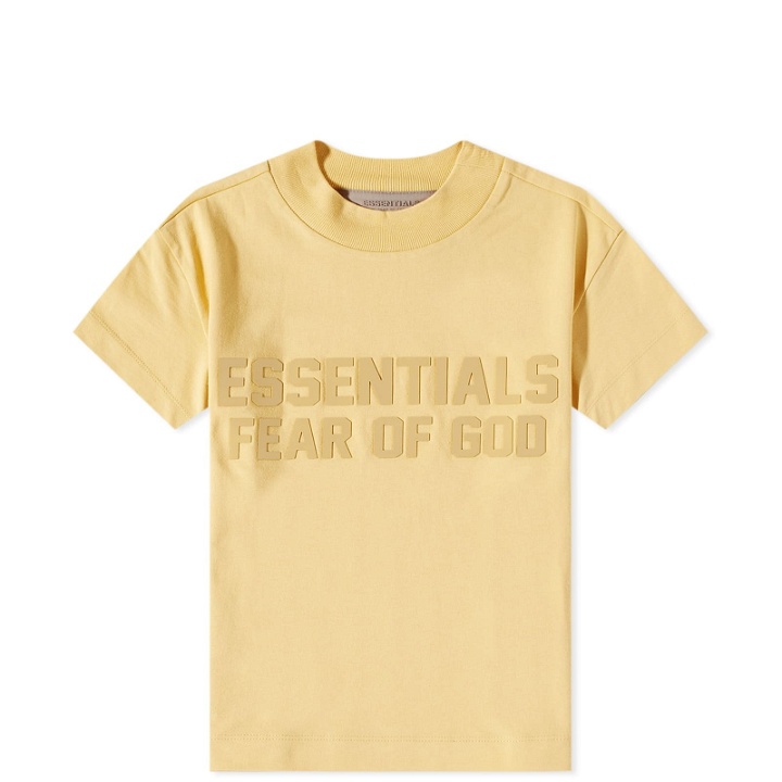 Photo: Fear of God ESSENTIALS Kids Crew Neck T-Shirt in Light Tuscan