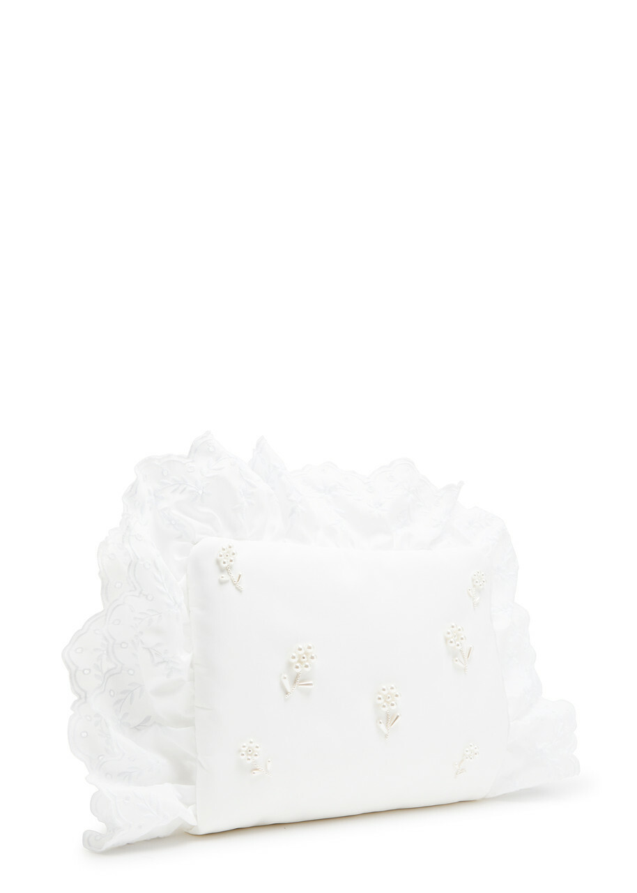 Simone Rocha Pillowcase Embroidered Padded Clutch - White - One Size