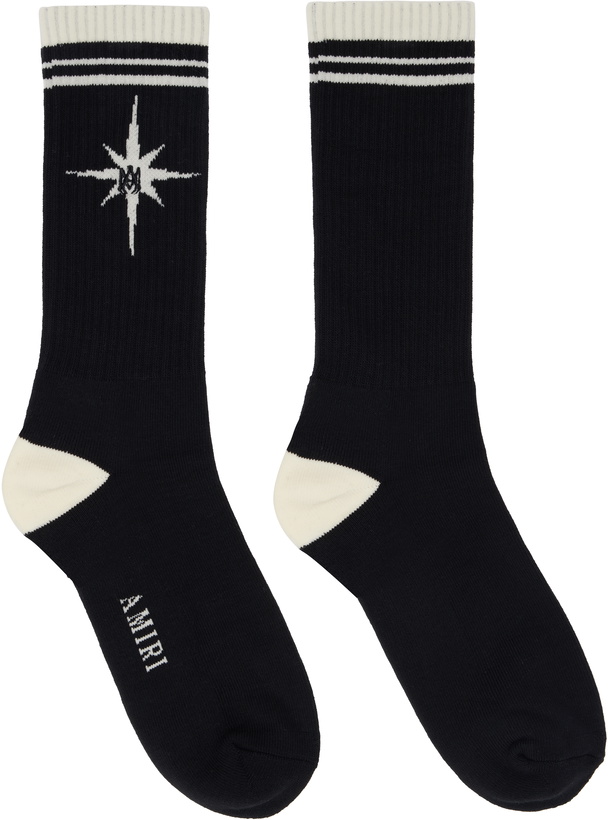 Photo: AMIRI Black & Off-White Starburst Socks