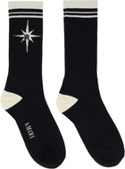 AMIRI Black & Off-White Starburst Socks