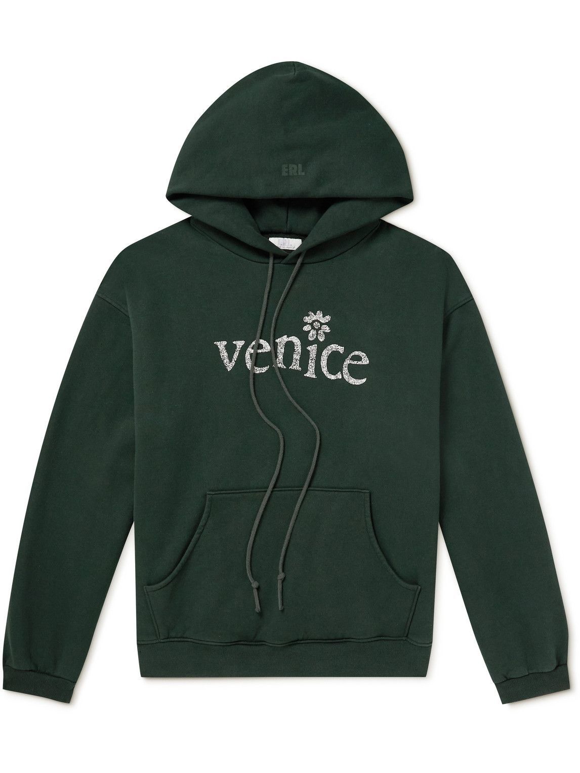 Printed Cotton Blend Hoodie in Green - ERL