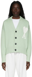 AMI Paris Green Ami De Cœur Cardigan