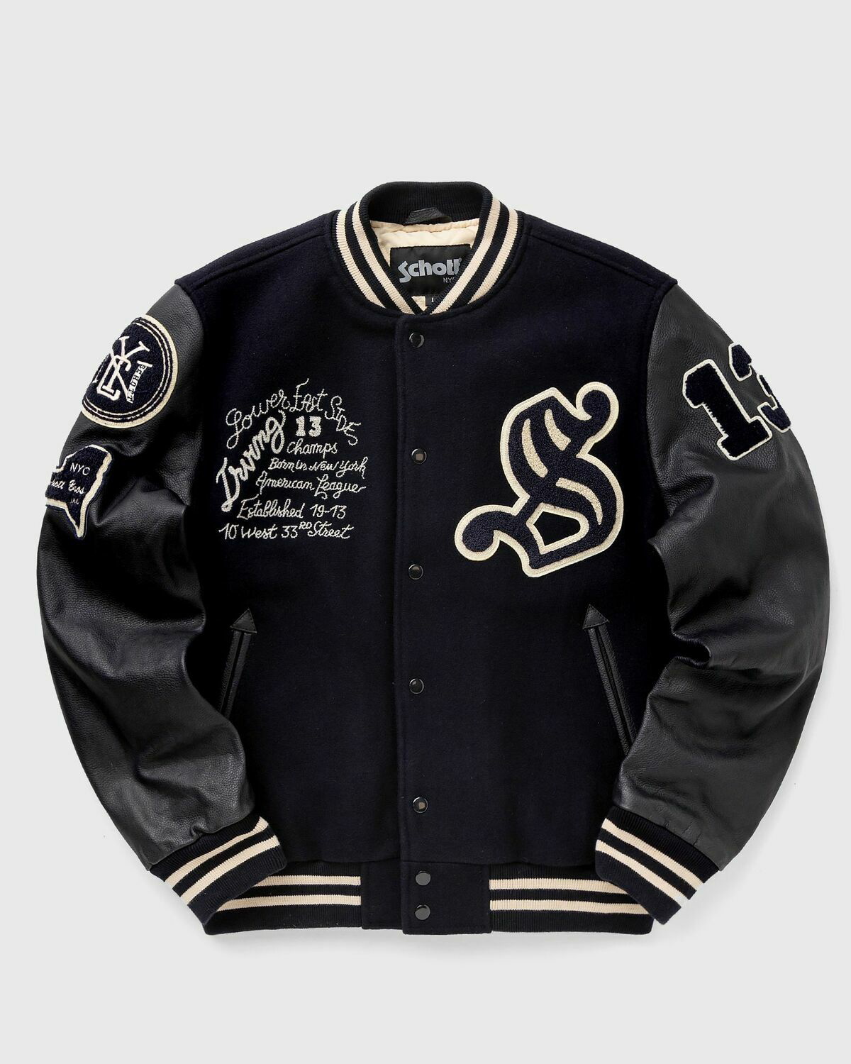 Schott Nyc Lcbowler Jacket Blue Bomber Jackets/College Jackets Schott