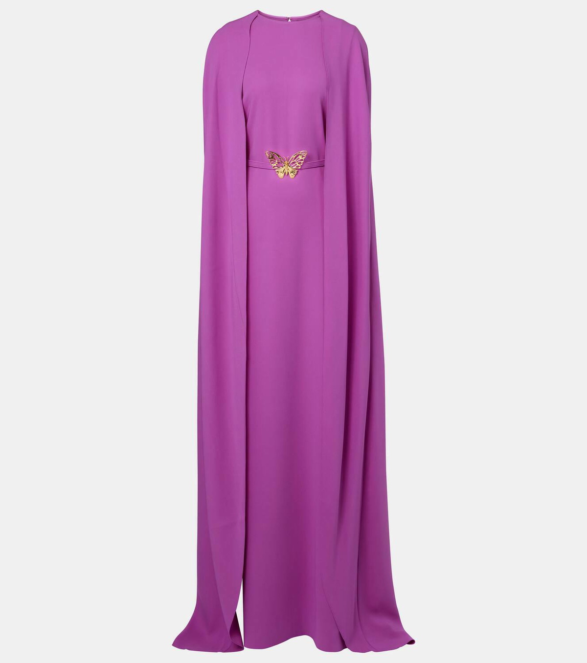 Oscar de la Renta Caped silk-blend gown
