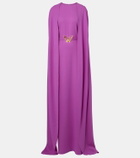 Oscar de la Renta Caped silk-blend gown