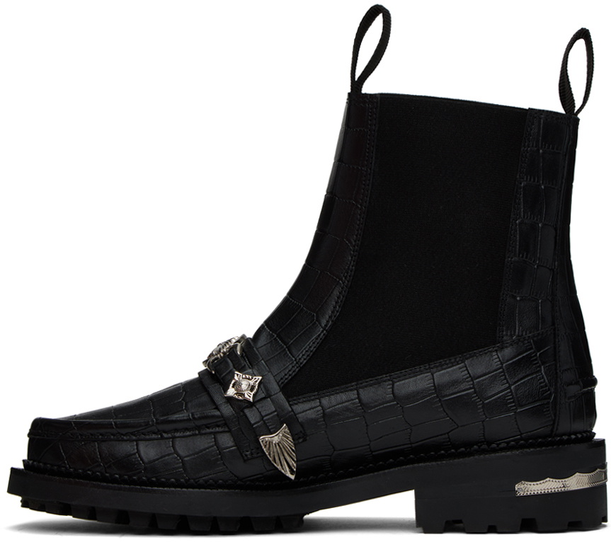 Toga Virilis Black Croc Chelsea Boots Toga Virilis