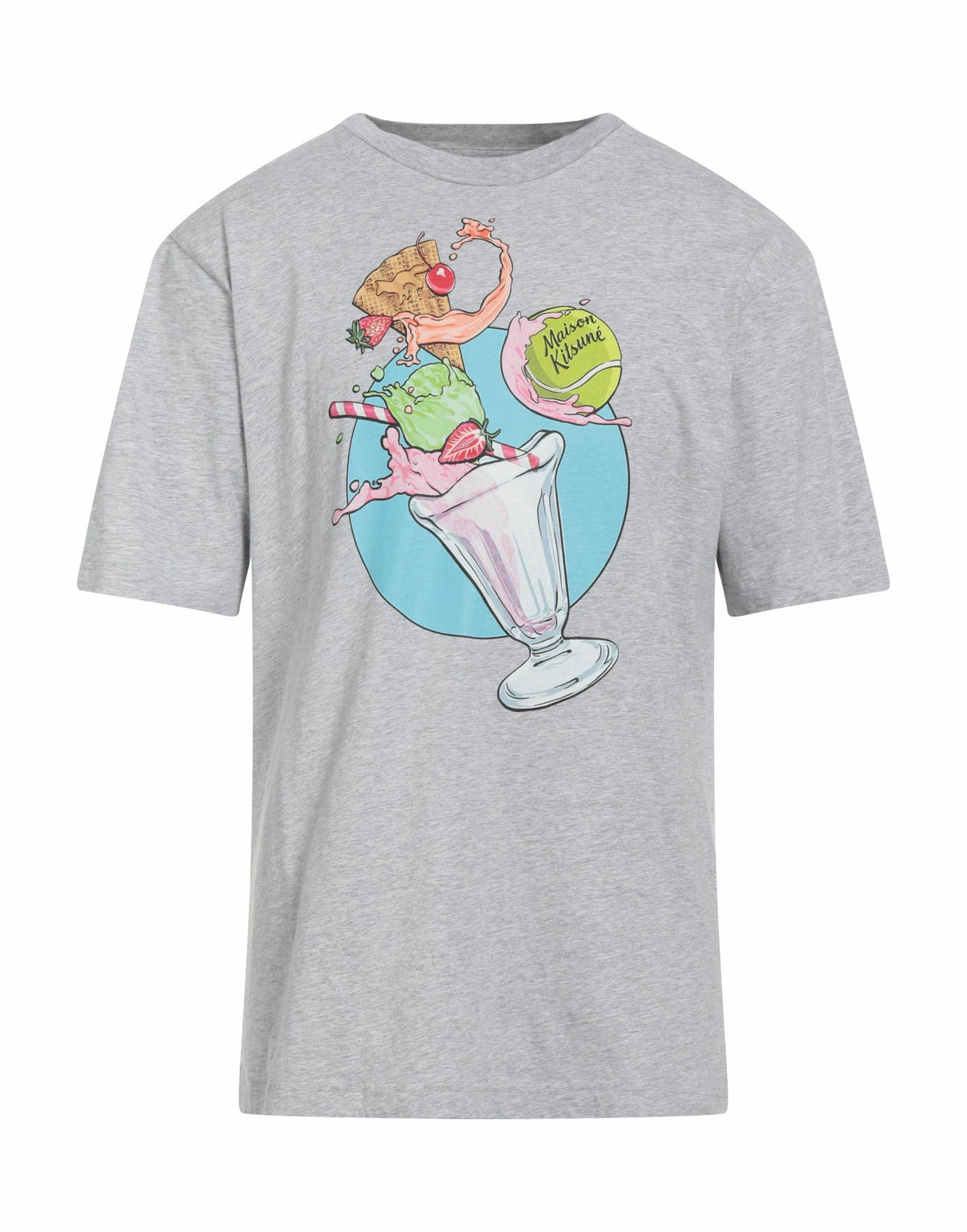 Maison Kitsuné Mens T-shirt in Grey